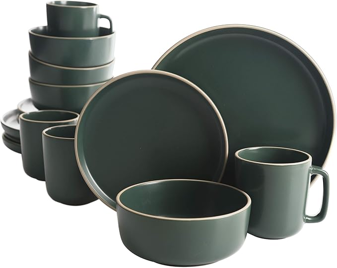 Gibson Home Zuma 16 Piece Round Kitchen Dinnerware Set, Service