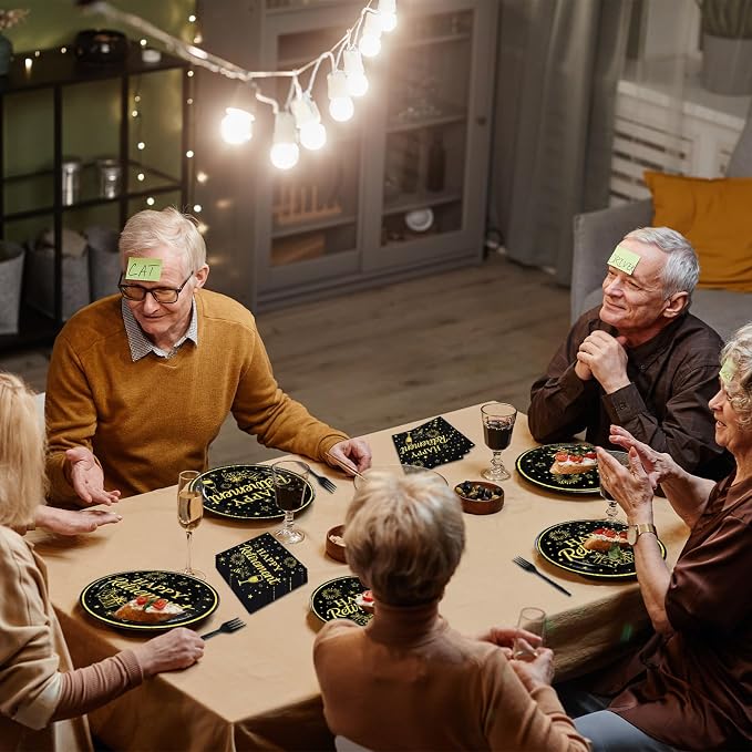100 Pcs Happy Retirement Tableware Party Supplies Set, Serves 25 – Disposable