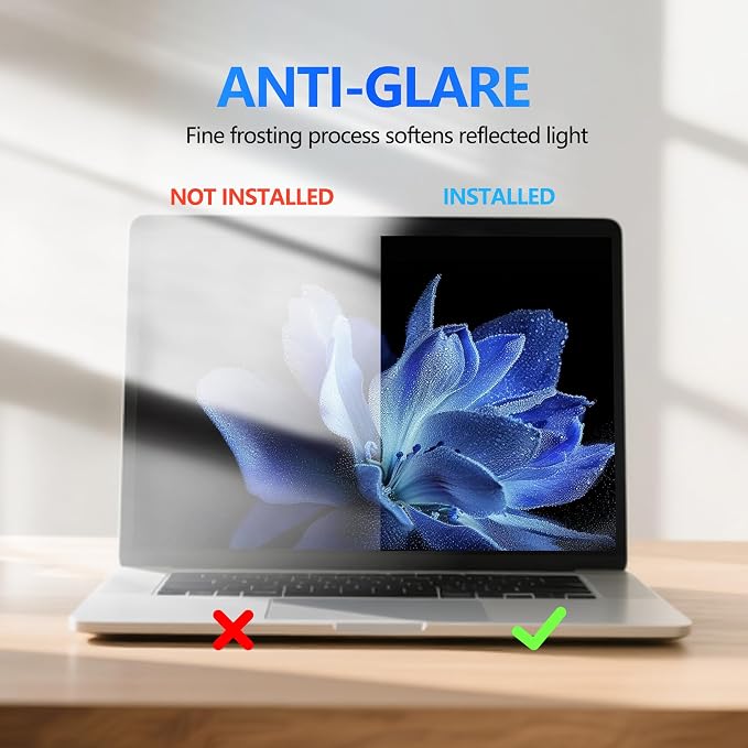4-Way Laptop Privacy Screen Shield 15.6 Inch, Removable 16:9 Aspect 360°