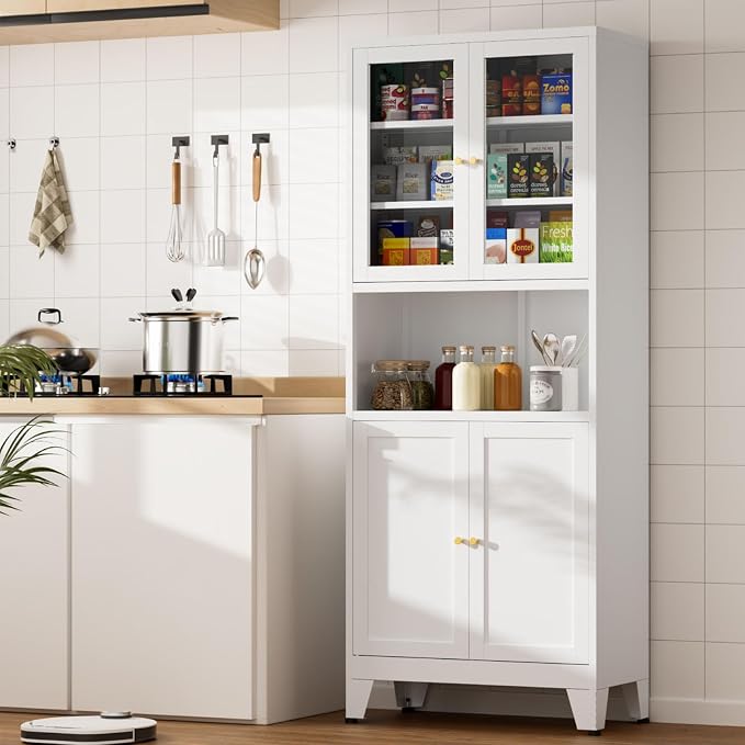 Metal Kitchen Pantry Cabinet, Freestanding Cupboards