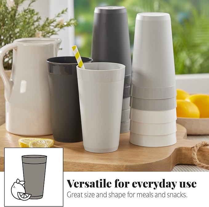 US Acrylic Newport 20 ounce Unbreakable Plastic Stackable Water Tumblers in