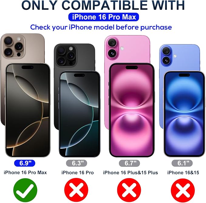 Screen Protector for iPhone 16 Pro Max, 3RD Colorless Anti-Blue Light Tempered