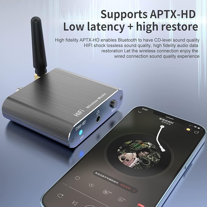 Bluetooth 5.2 Wireless Audio Transmitter Receiver Adapter