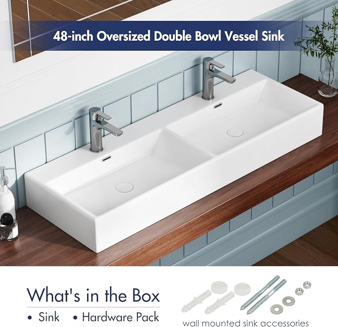 Bathroom Vessel Sinks 48" x 16.5"