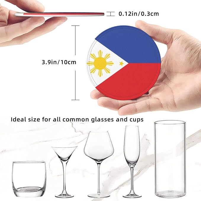 Philippine Flag Coasters for Drinks