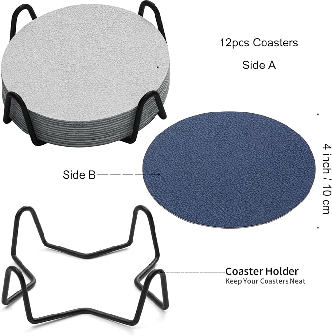 Faux Leather Drink Coasters