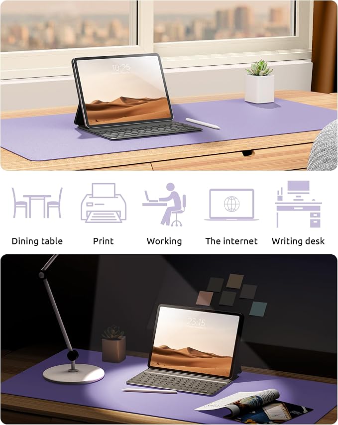 YSAGi Leather Desk Protector, Office Mat, Large Mouse Mat, Non-Slip PU Leather