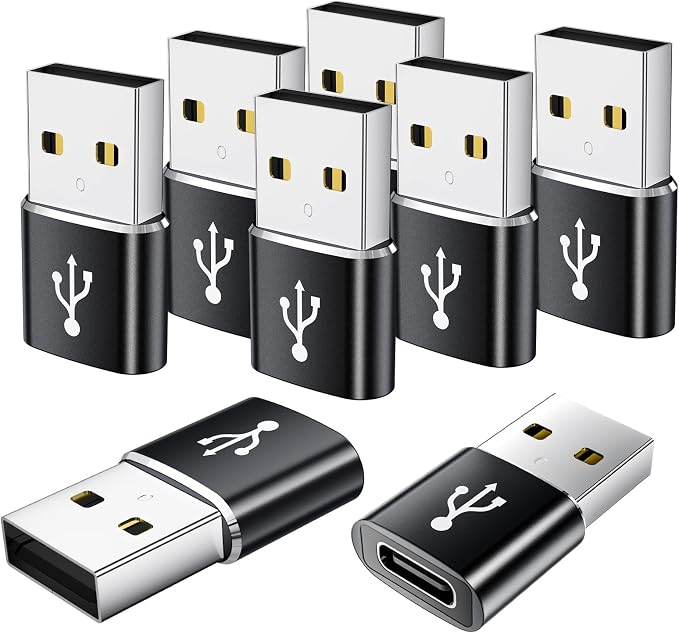 USB to USB C Adapter 8 Pack, USB to Type C Adapter, USBA Charger Type-C Fast