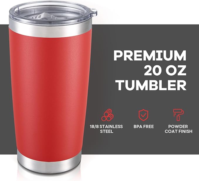 20 oz Tumbler with Lid Stainless Steel Insulated Tumblers Cups Travel Mug |