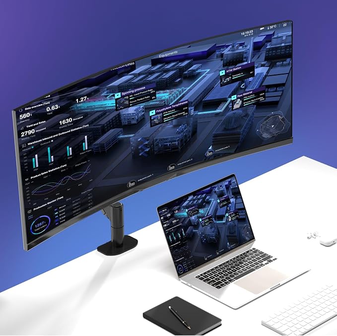 Pholiten Premium Aluminum Heavy Duty Monitor Arm，Ultrawide Monitor Arm