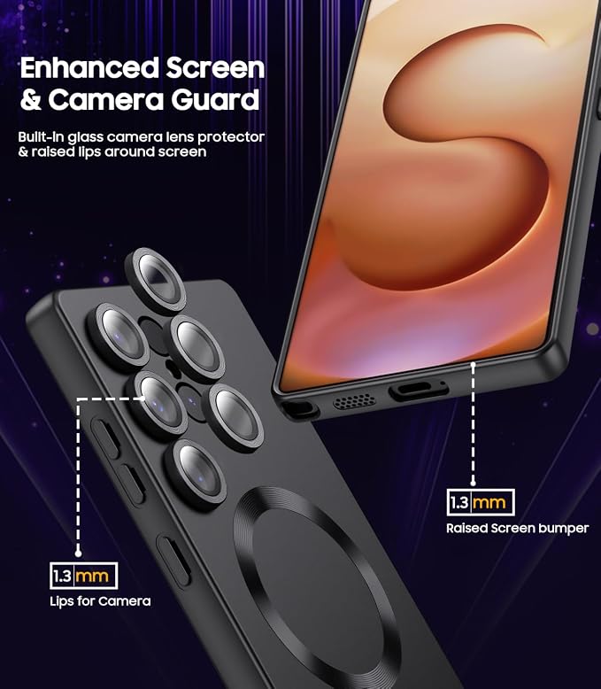 Magnetic for Samsung Galaxy S25 Ultra Case Slim Soft Silicone Bumper Shockproof