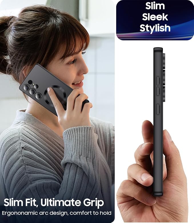 Magnetic for Samsung Galaxy S25 Ultra Case Slim Soft Silicone Bumper Shockproof
