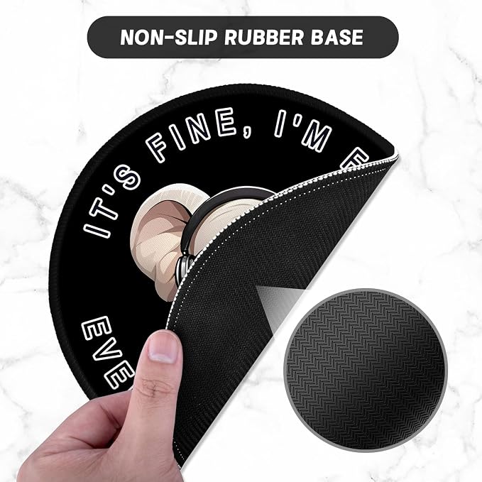 ITNRSIIET Round Mouse Pad with Stitched Edge Premium-Textured Waterproof