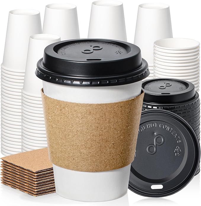 Fit Meal Prep 100 Pack 8 oz Disposable Coffee Cups