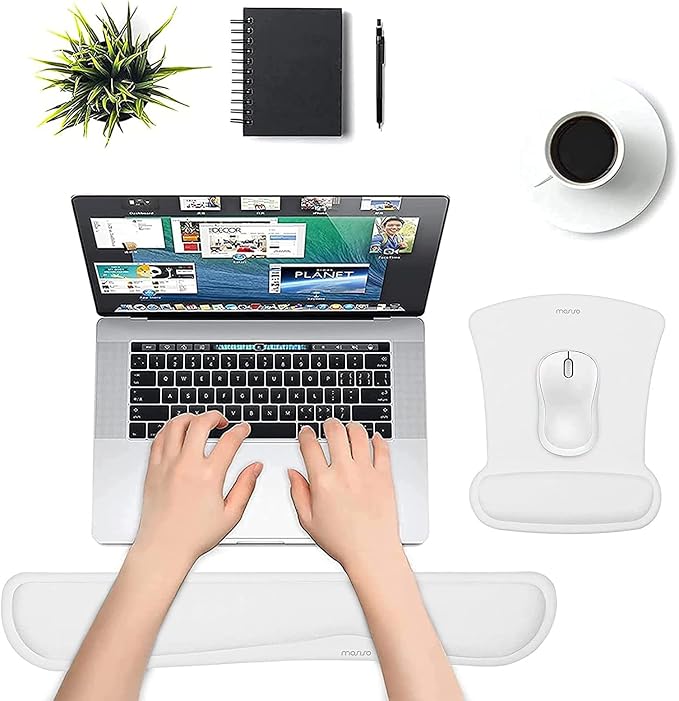 MOSISO Wrist Rest Support for Mouse Pad & Keyboard Set, Ergonomic Mousepad