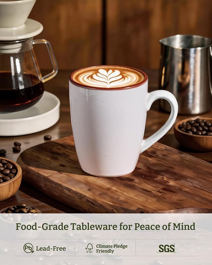 famiware Venus Coffee Mugs Set of 6, 13 oz Ceramic Stoneware Mug Cup Set |