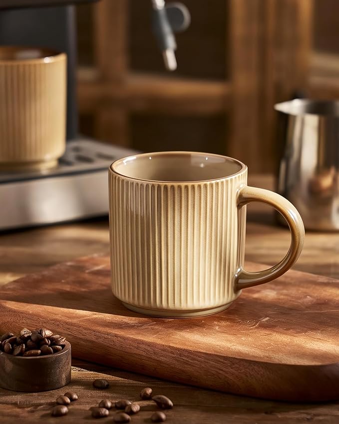 famiware Coffee Mug Set for 6, Star 12 oz Catering Mugs Cup Set