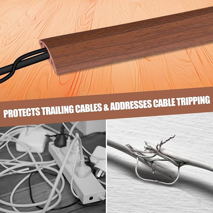 Floor Cord Cover Self Adhesive Cord Hider, 20FT Cable Management, Extension