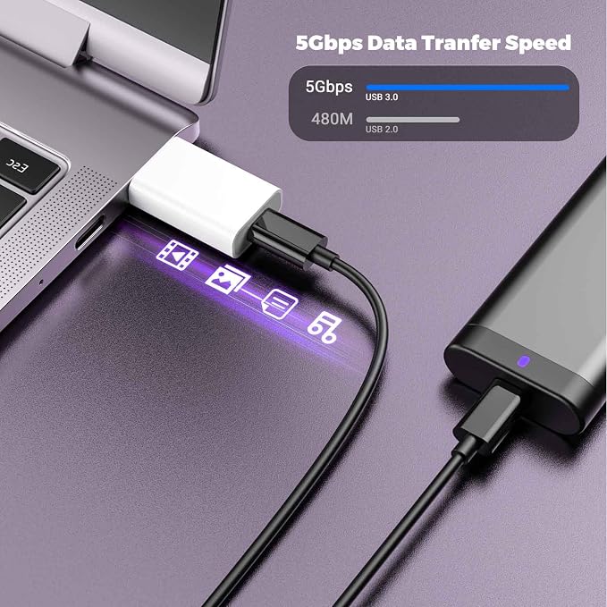 OTG Adapter【8-Pack】 USB-C Female to USB-A Male Adapter, USB to USB C Adapter
