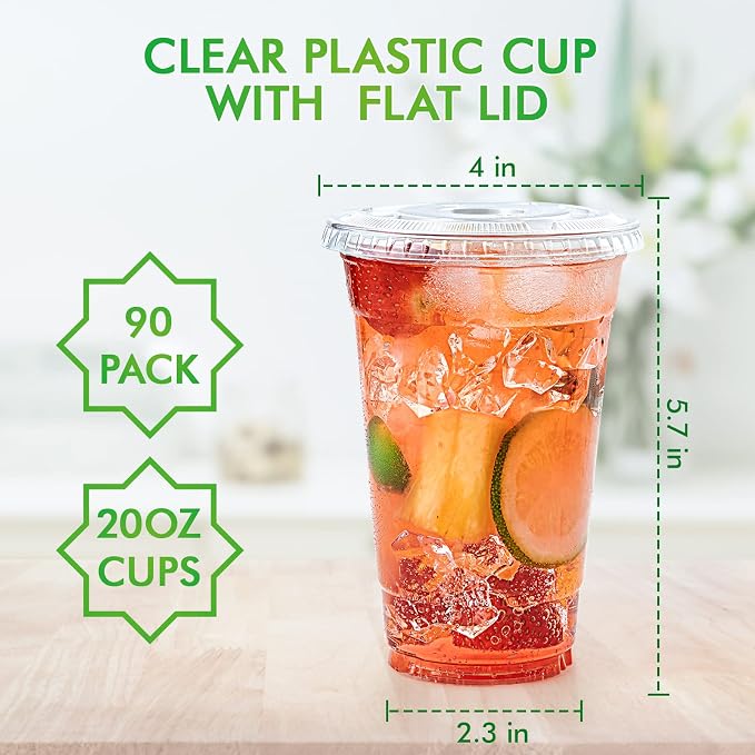 Lilymicky 20 oz Clear Plastic Cups