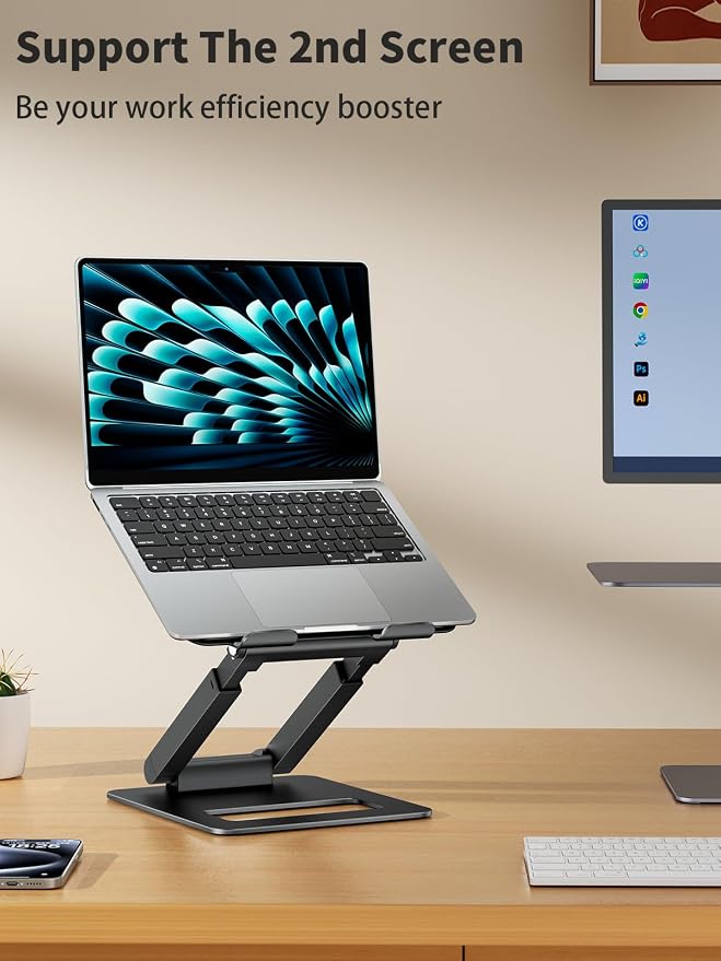 tounee Laptop Stand for Desk Adjustable Height, Telescopic Computer Stand
