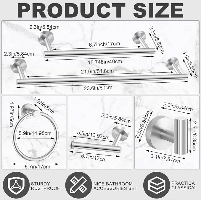 15 Piece Bathroom Hardware Set