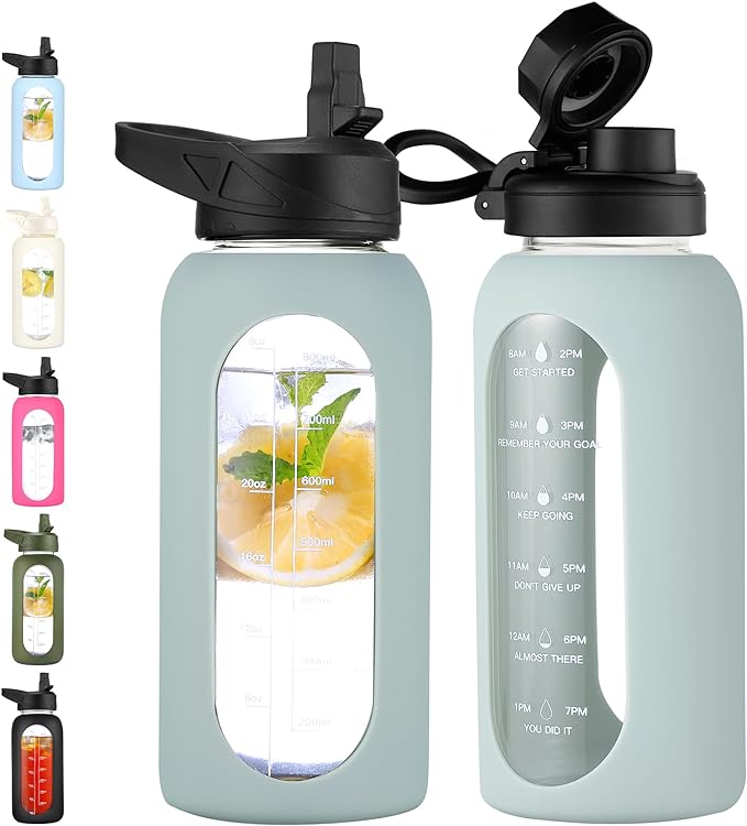 CIVAGO 32 oz Glass Water Bottle