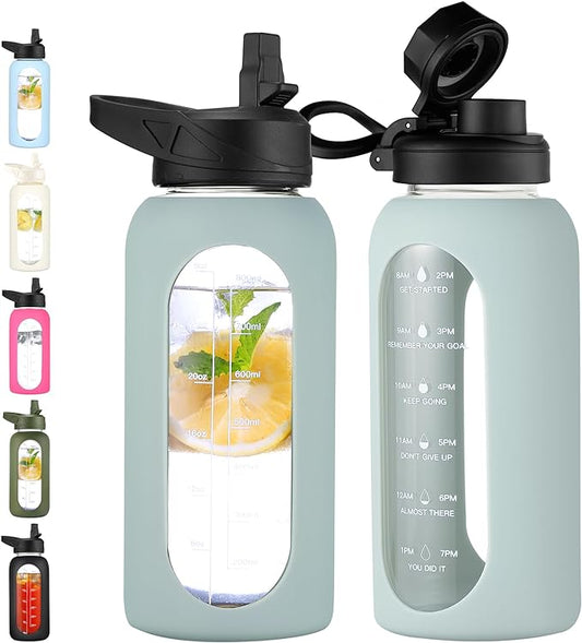 CIVAGO 32 oz Glass Water Bottle