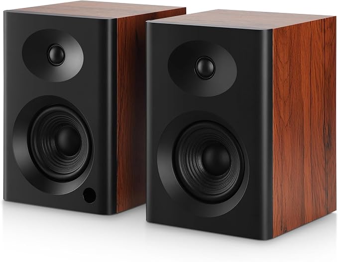 Bookshelf Speakers with Deep Bass, 80W Peak Output HiFi Gaming Computer Speakers
