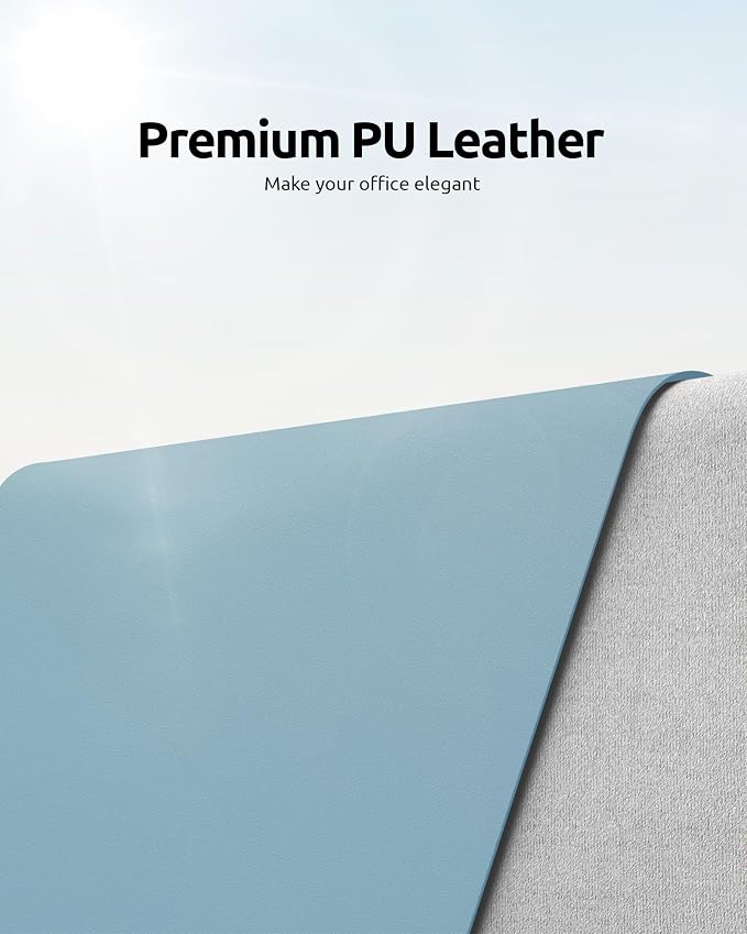 YSAGi Leather Desk Protector, Office Mat, Large Mouse Mat, Non-Slip PU Leather
