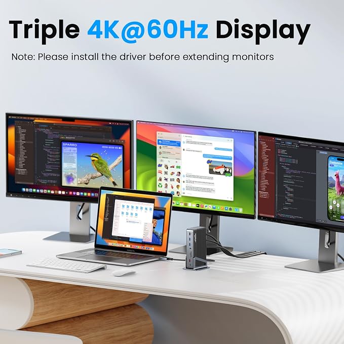 DisplayLink Docking Station Triple 4K@60Hz Monitor