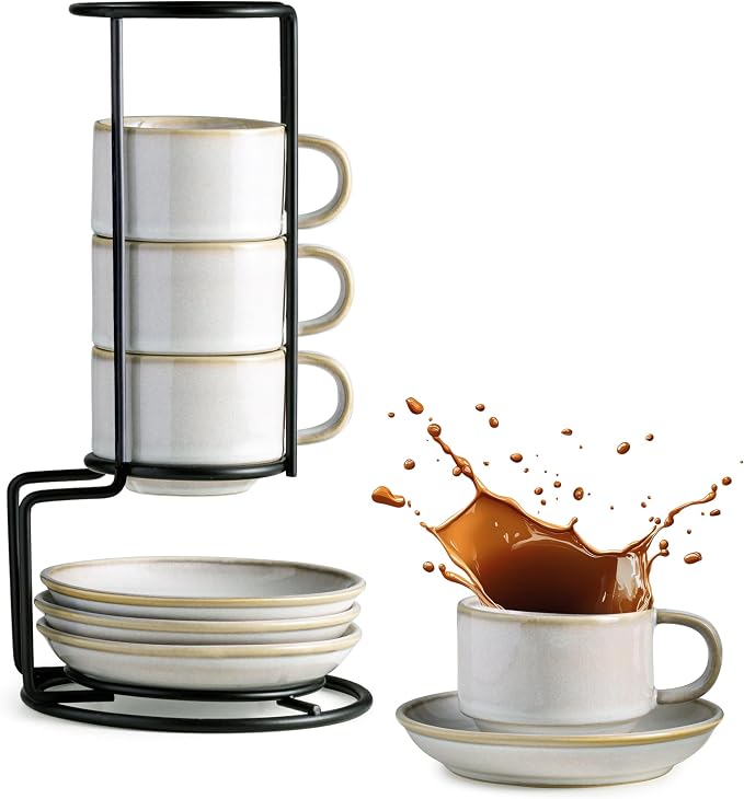 Gomakren 2.5 Ounce Espresso Cups Set of 4