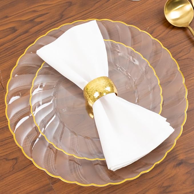 Efavormart 10-Pack 10" Clear Plastic Dinner Plates