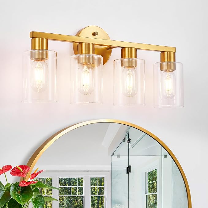 4 Light Gold Bathroom Vanity Light