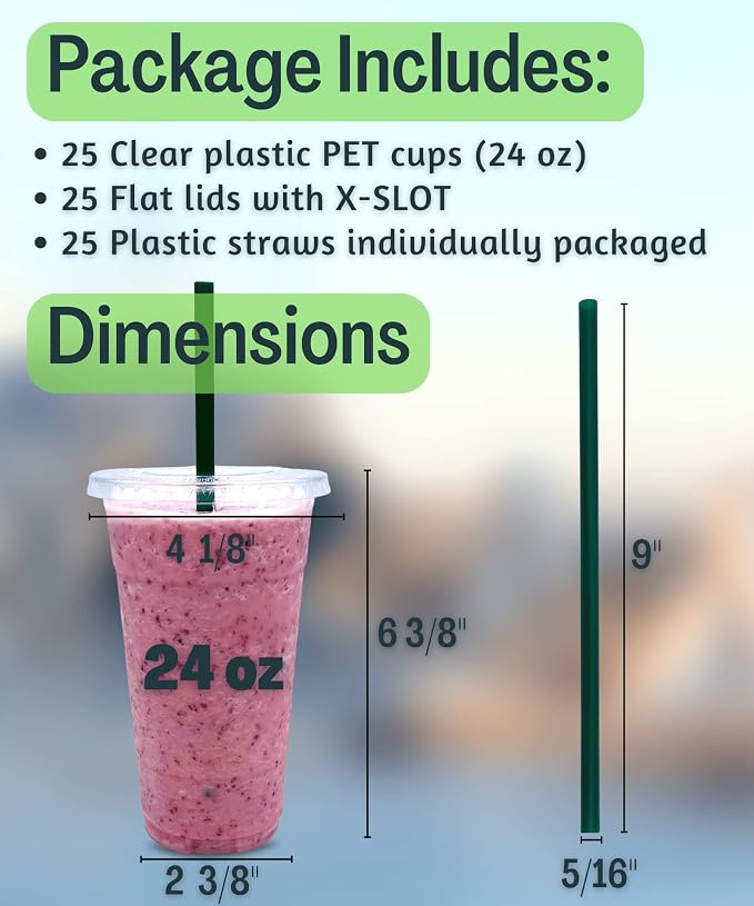 Cappatua 24 oz Clear Plastic Cups