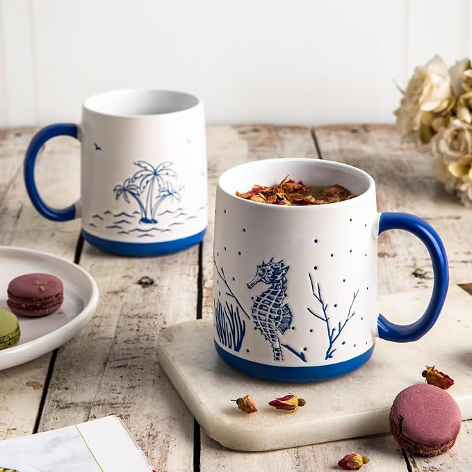 AmorArc Large Coffee Mugs Set of 6, 18oz Ceramic Coffee Cups