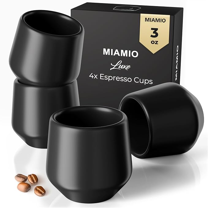 MIAMIO - Espresso Cups Set of 4 / Mug Set, Ceramic - Luxe | Ceramic espresso