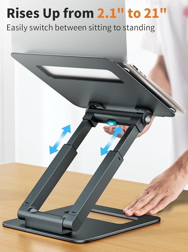 tounee Laptop Stand for Desk Adjustable Height, Telescopic Computer Stand