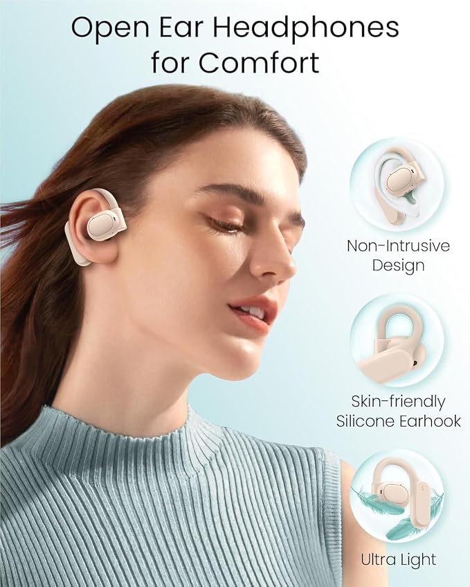 TAGRY Open Ear Earbuds Wireless Bluetooth Headphones 80Hrs Playtime Ear Buds