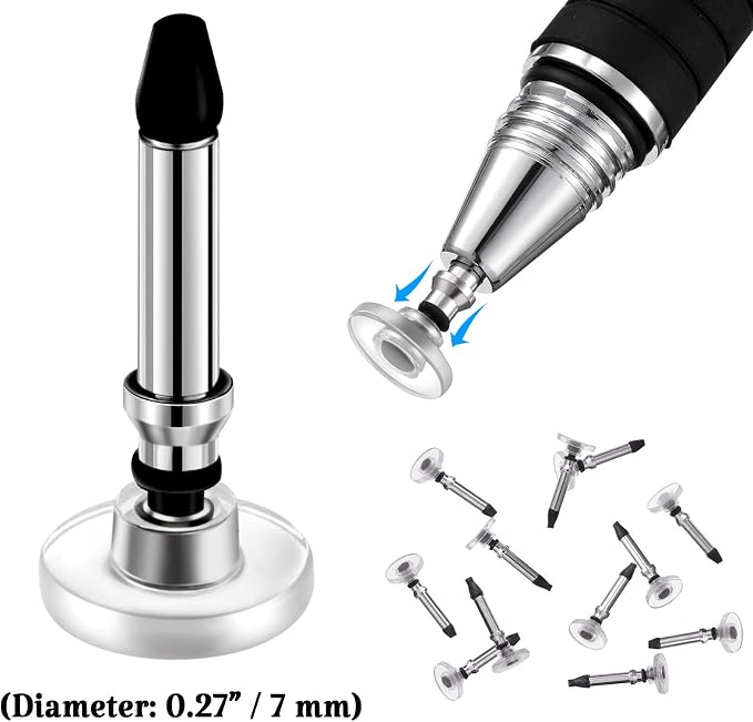 Zonon 12 Pcs Replacement Stylus Pen Tips Only Precision Round Shape Replaceable