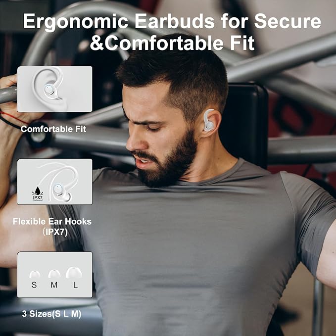 Wireless Earbuds Bluetooth 5.3 Headphones Sports, 48Hrs Playtime Bluetooth