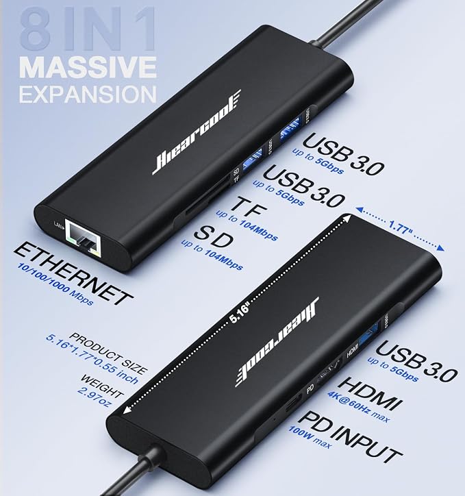 Hiearcool USB C Hub, USBC to 4K@60 Hz HDMI Adapter