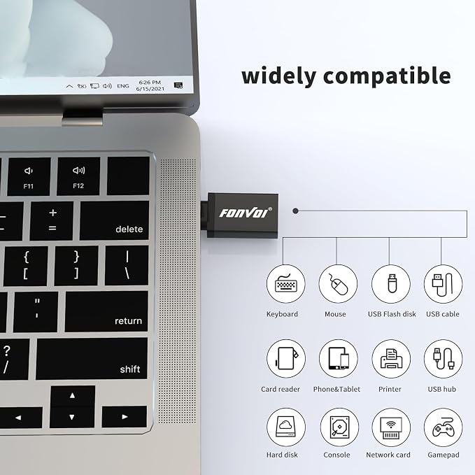 USB C to USB Adapter, USB Type C Male to USB 3.0 Female OTG Adapter Compatible