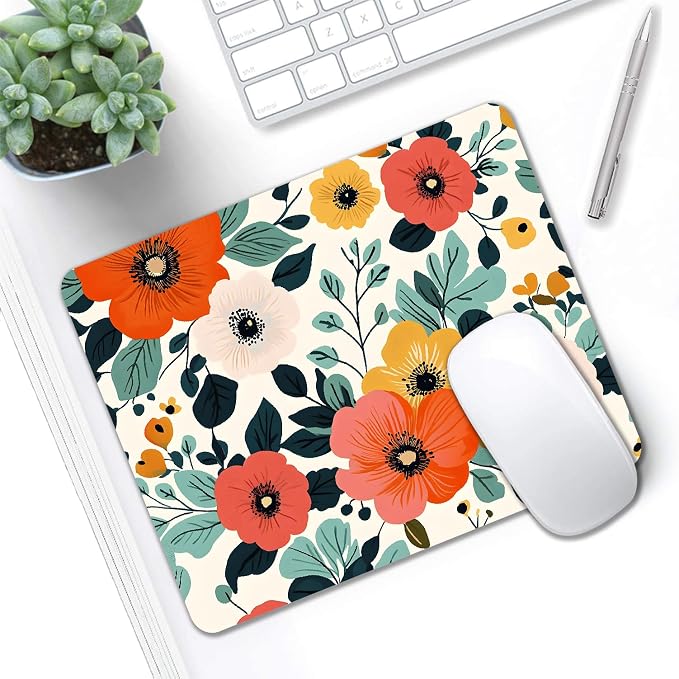 Mouse Pad, Cute Floral Pattern Flower Mouse Pads