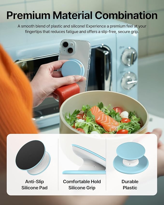 Sinjimoru for MagSafe Phone Grip, Soft Silicone Magnetic Finger Grip for iPhone