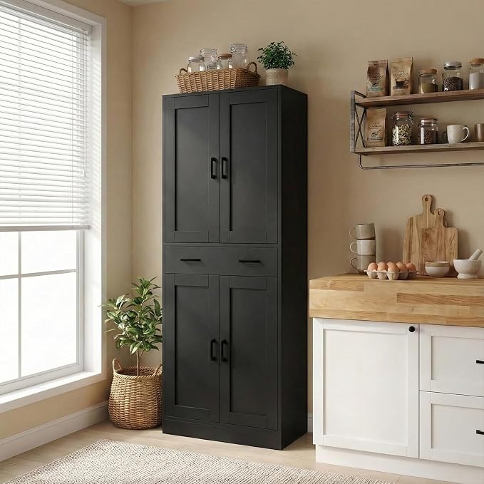 71" Tall Kitchen Pantry Cabinet, Freestanding Storage Cabinet