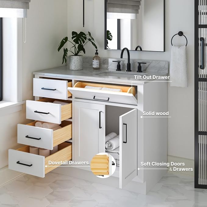 Hepburn 43 Inch Single Sink Bathroom Vanity in White