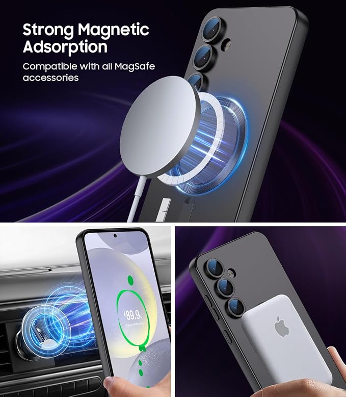 Magnetic for Samsung Galaxy S24 Plus Case Slim Soft Silicone Bumper Shockproof