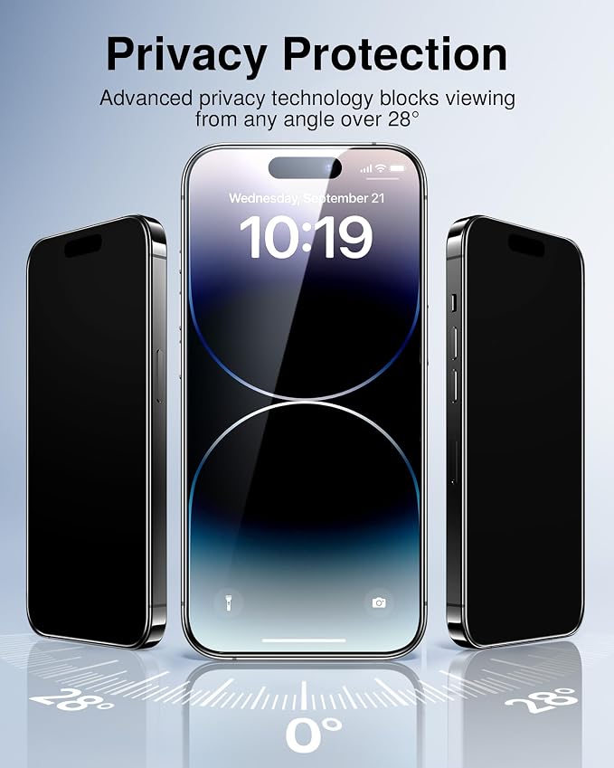 SMARTDEVIL 2 Pack for iPhone 14 Pro Max Privacy Screen Protector, Military