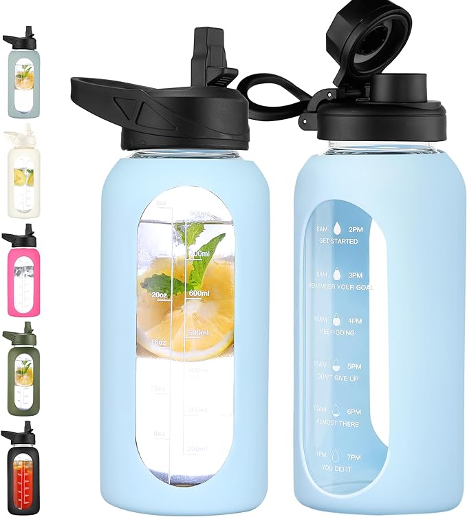 CIVAGO 32 oz Glass Water Bottle